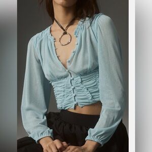 Anthropology Blue Women's Top size XL